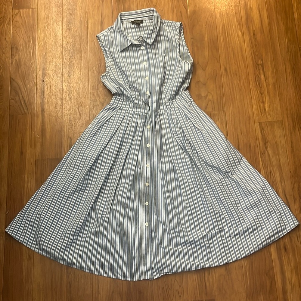 Jones & Co Size 6 Blue and White Striped Dress